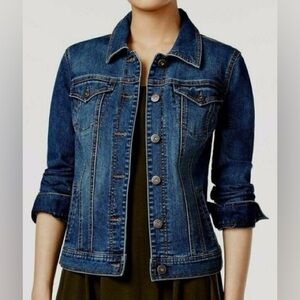 STYLE & CO Denim Jacket Stretch Dark Wash